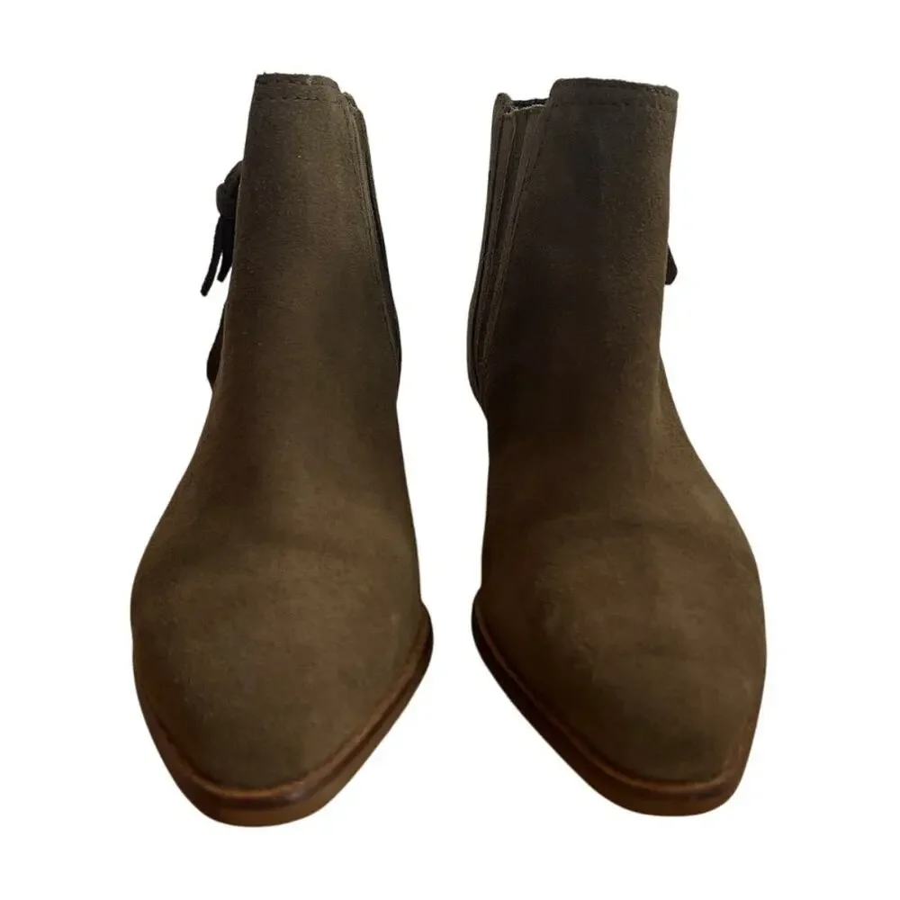 Cole Haan Hadlyn NWOT Women's Green Suede Ankle Boots Booties Side ZIp Size 8 B - Picture 2 of 7